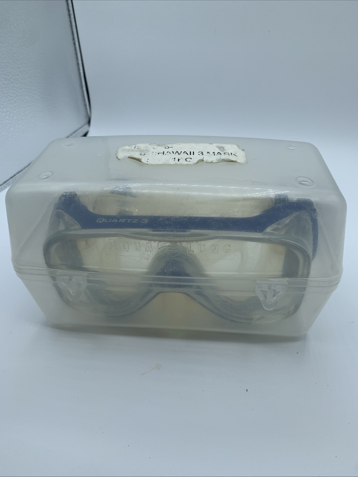 READ Aqua Lung Quartz 3 Tempered Glass Mask Blue/Clear Scuba Diving Snorkel READ