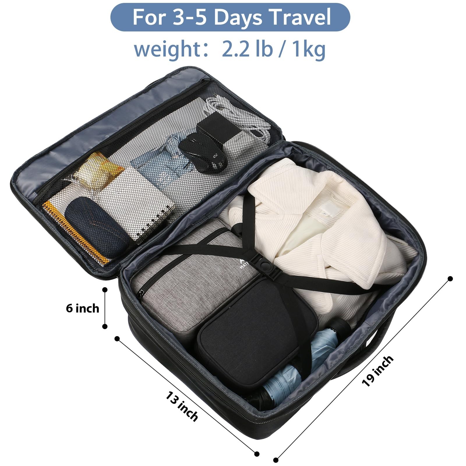 MATEIN Carry on Backpack, Extra Large Travel Backpack X-Large, Black