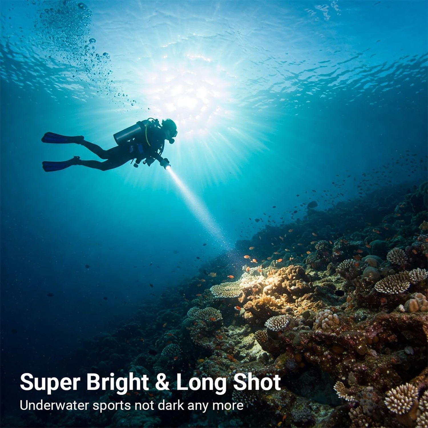 Diving Scuba Flashlight 7500 Lumens Underwater 492ft Professional Snorkeling …