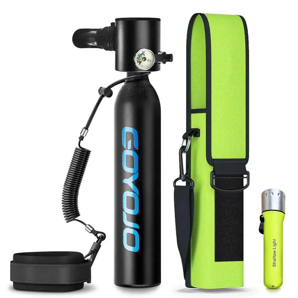 GOYOJO Mini Scuba Tank Refillable Oxygen Cylinder with 0.5L Capacity Scuba Tank