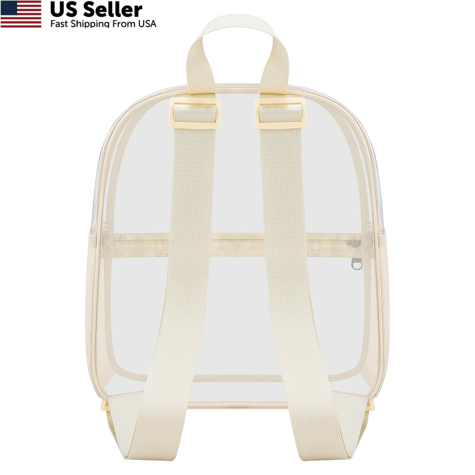 Oraben Clear Backpack Stadium Approved, Celar Bag 12 x 6 x 11 Small, Cream