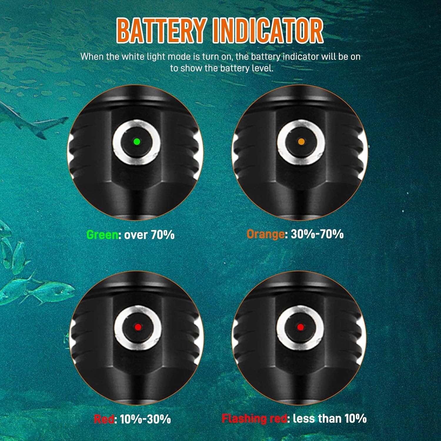 GL 2.0 2-in-1 Scuba Diving Signal Light 1500 Lumens Underwater Flashlight, 10…