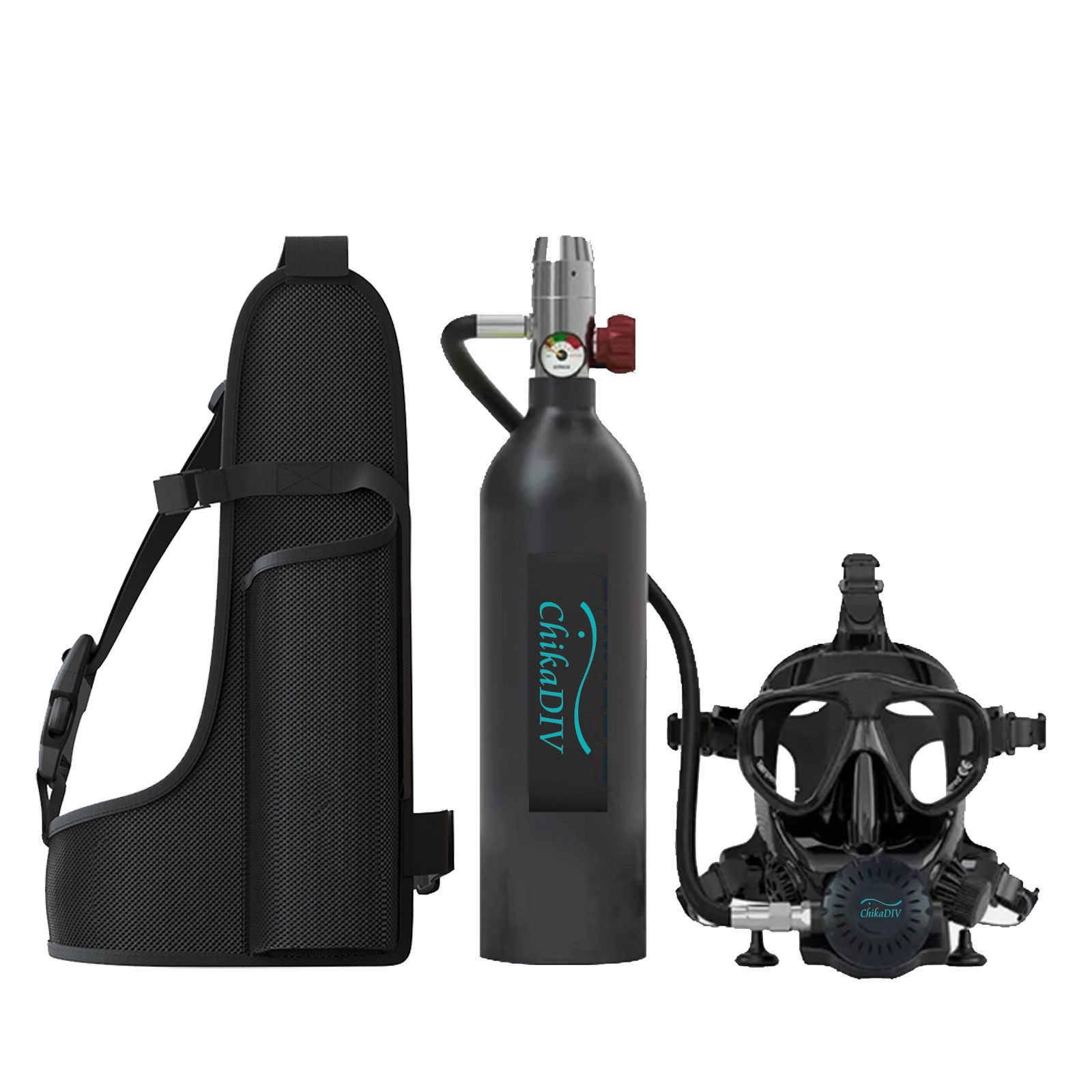 Portable Scuba Lung Tank,Mini Diving Tank 1L with 3000 PSI,Up 20 Min Dive Time