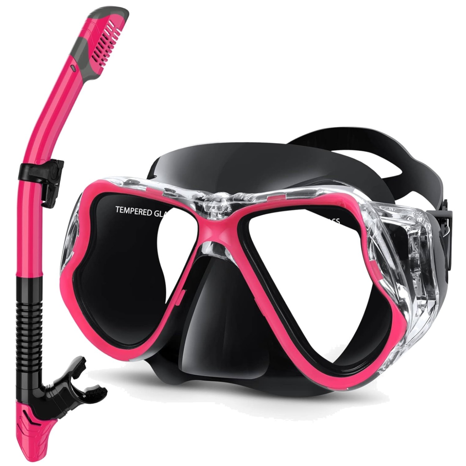 Professional Dry Snorkel Gear with Tempered Glass Lens