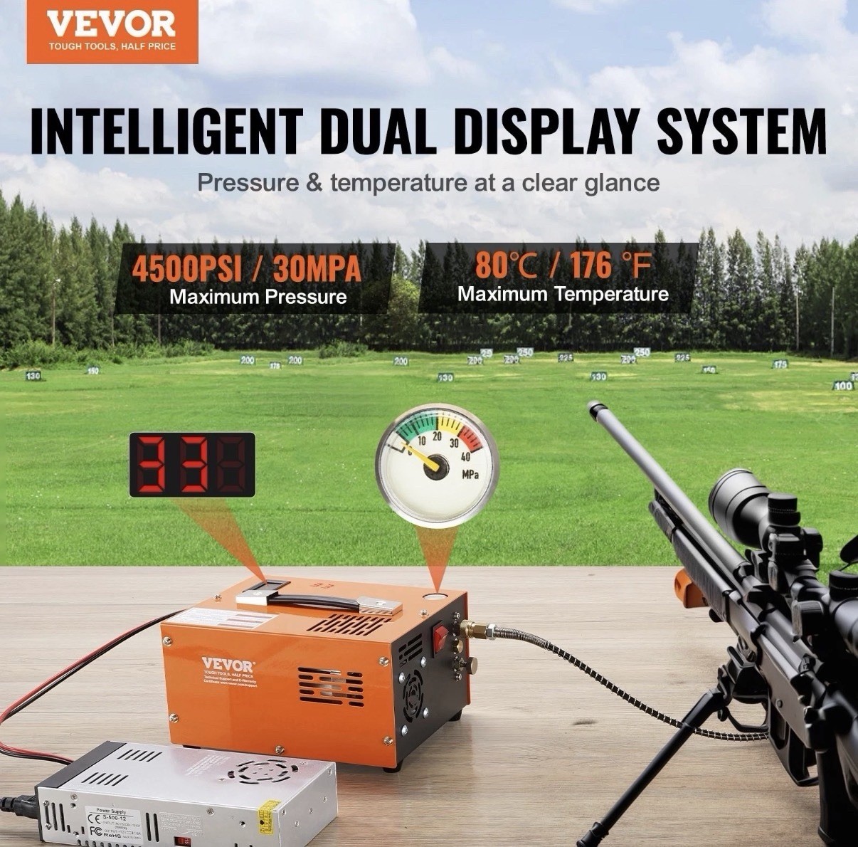 VEVOR PCP Air Compressor 12V DC, PCP Compressor 4500 Psi, Paintball… Fast Ship