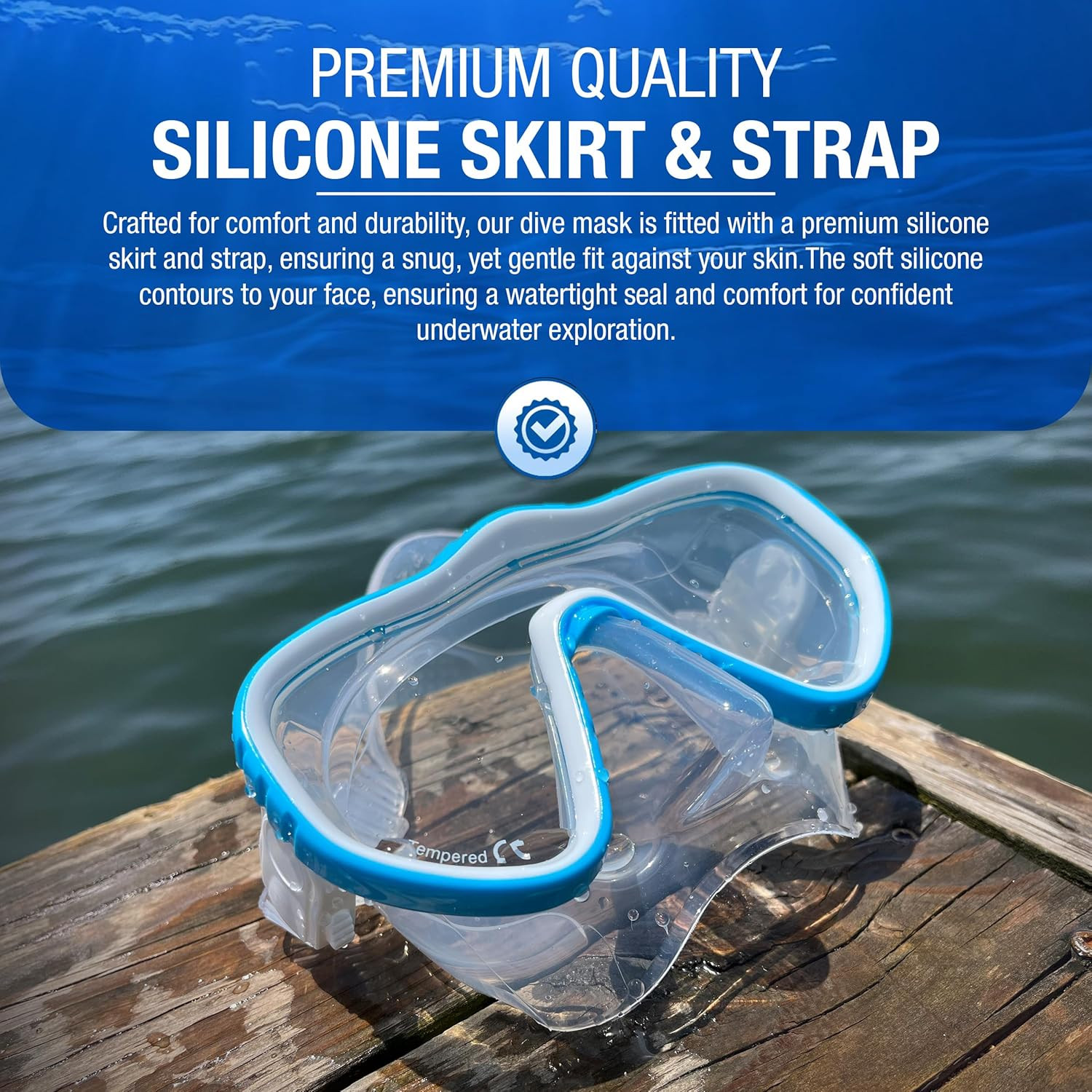 Kraken Aquatics Scuba Diving Mask – Tempered Single Lens Glass Anti-Fog Snorkel