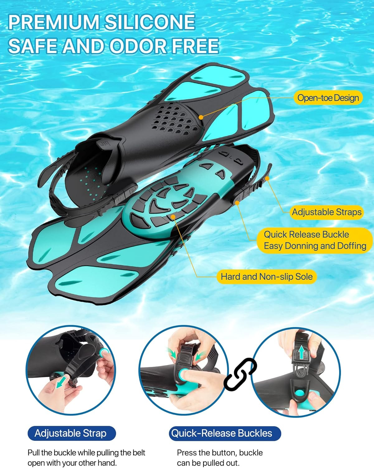 Ubekezele Snorkeling Gear for Adults Men Women,4 in 1 Snorkel Set with Panoramic