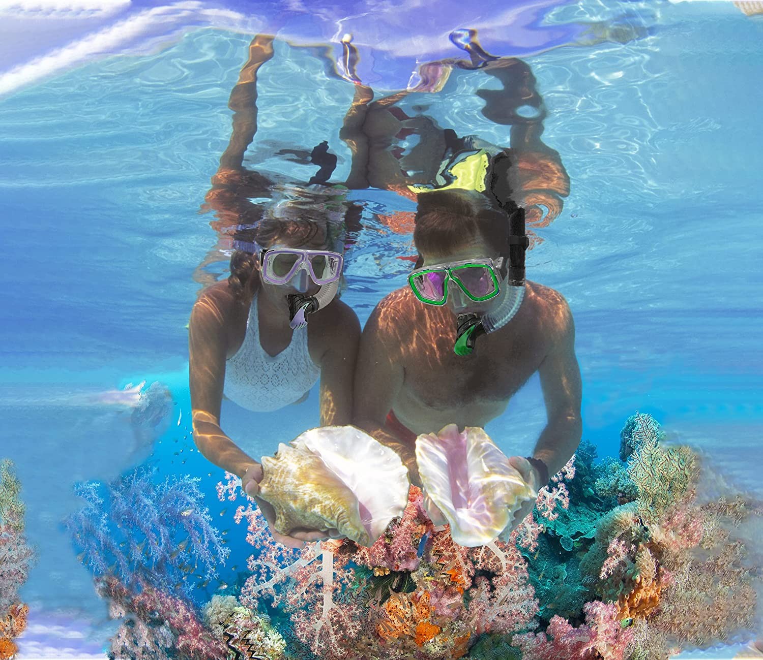 DiVLMT Snorkeling Gear for Adults with US Men 9-13 | Lady 10-14, Purple