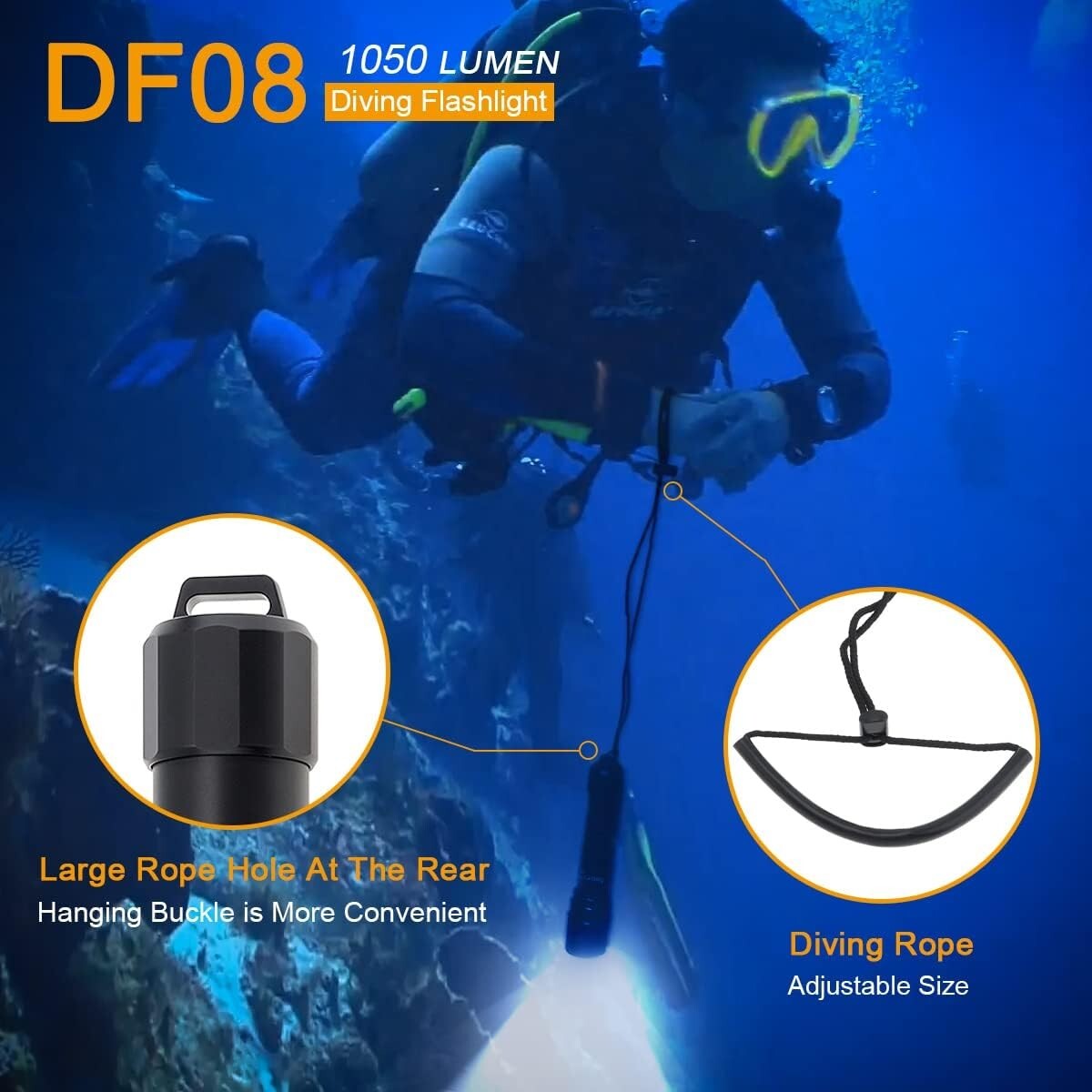 Waterproof Diving Torch with 1000 Lumens Brightness – Night Dive Essential