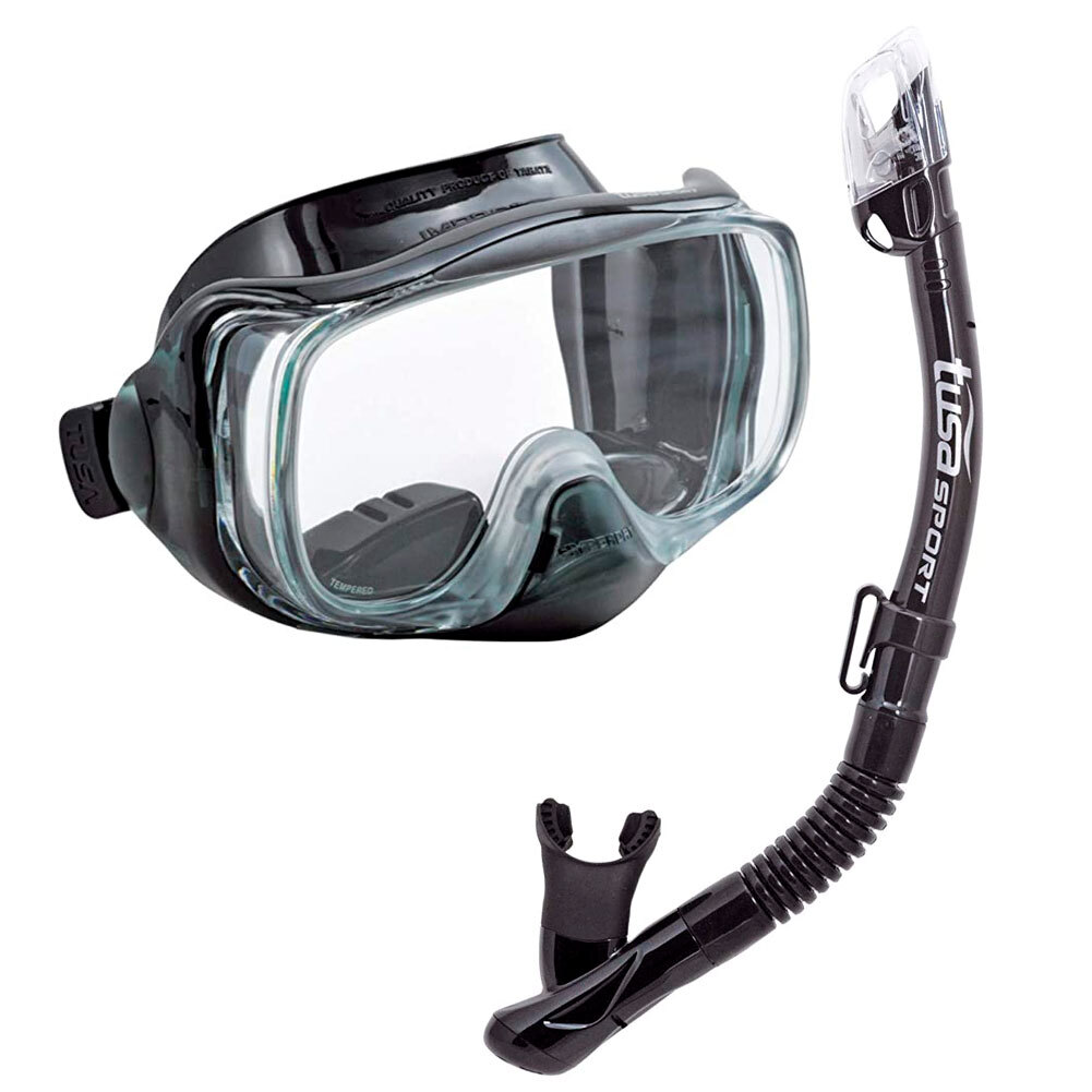 TUSA Imprex 3D Dry Black/Black Adult Mask and Snorkel Combo (UC-3325P-BKBK)