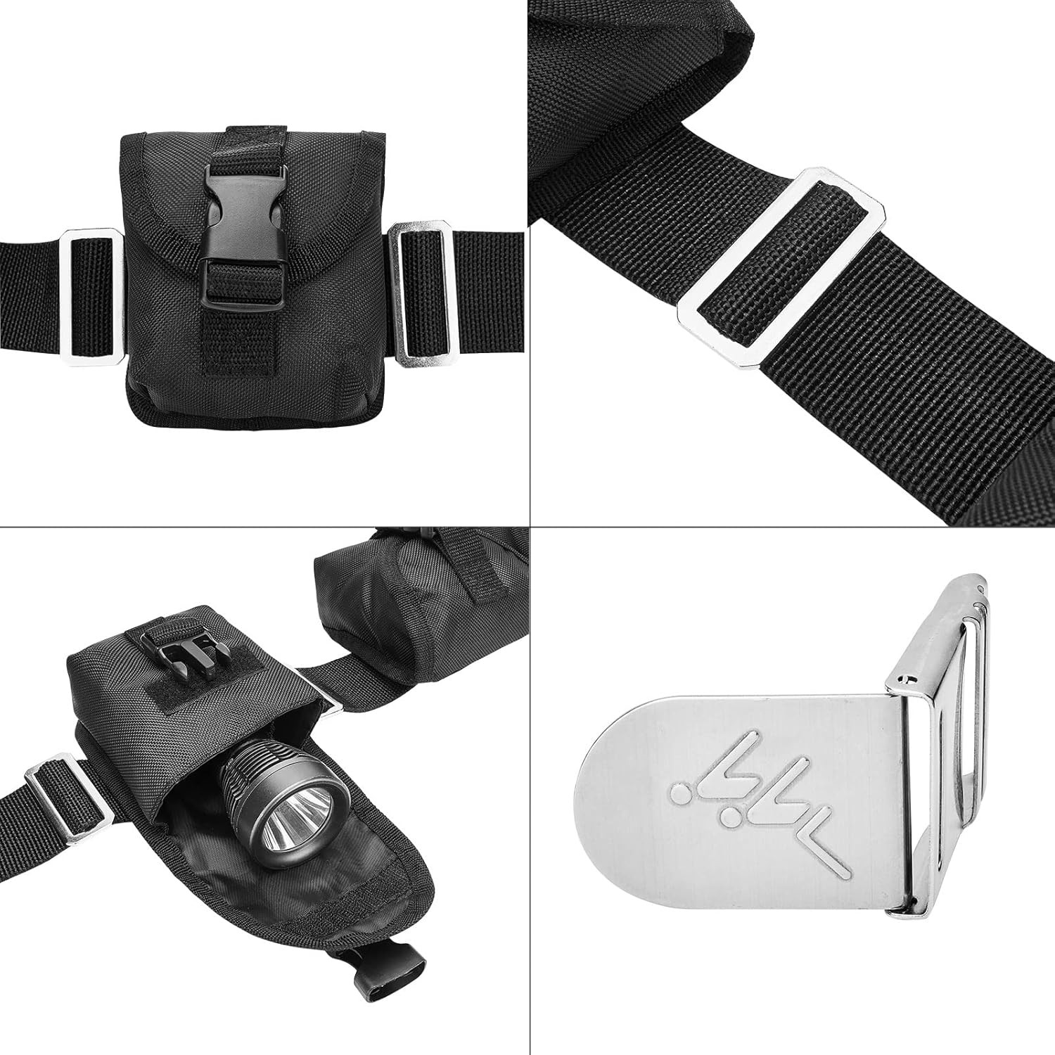 Scuba Weight Belt with 4 Pockets, Quick Release Buckle Diving Pocket Weight Belt