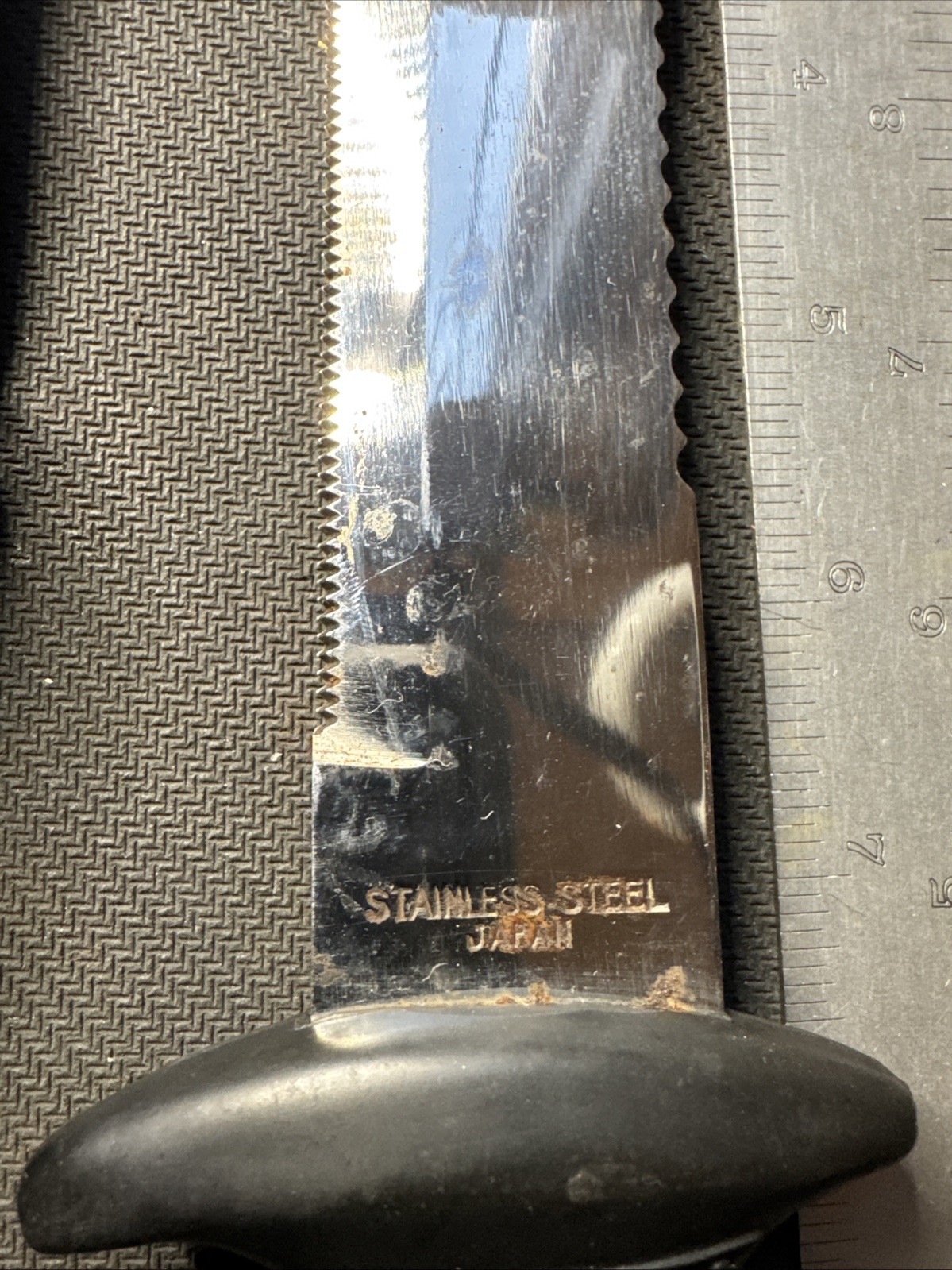 TABATA Stainless Steel Japan Diving Knife w/ Sheath, Broken Tip, Melted Sheath