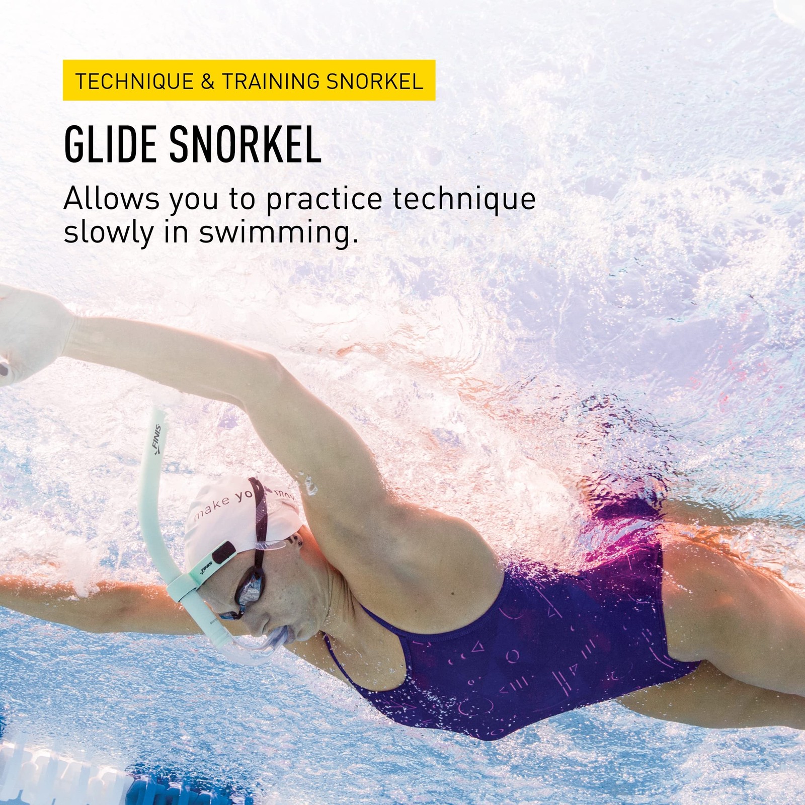 Finis Glide Center-Mount Swim Snorkel For Adults – Adjustable Fit – Technique