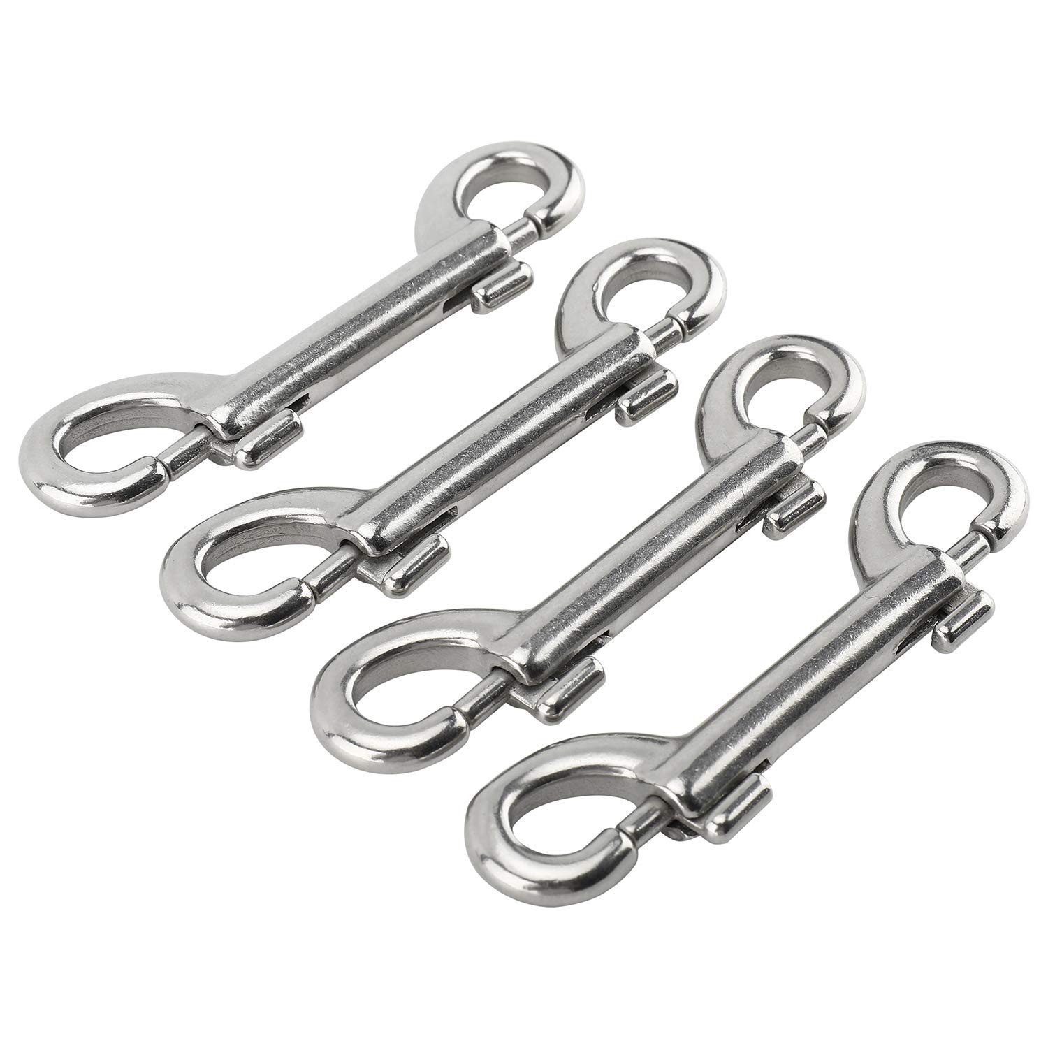 Yaegoo 4 Pack 316 Stainless Steel Double Ended Bolt Snap Hook, 3-1/2 Inch Mar…
