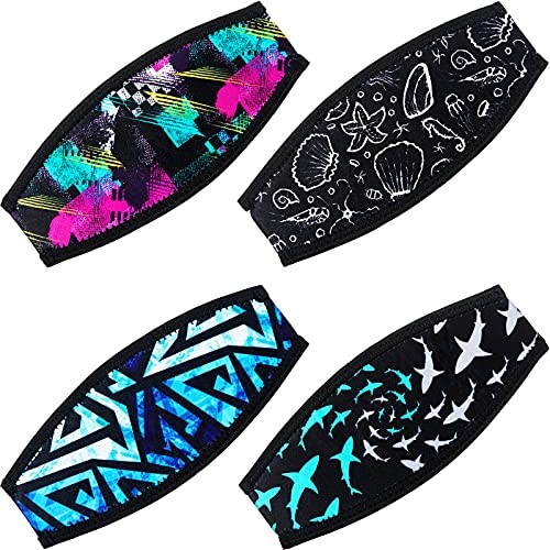 Frienda 4 Pieces Diving Mask Slap Straps Cover Neoprene One Size, Multicolor