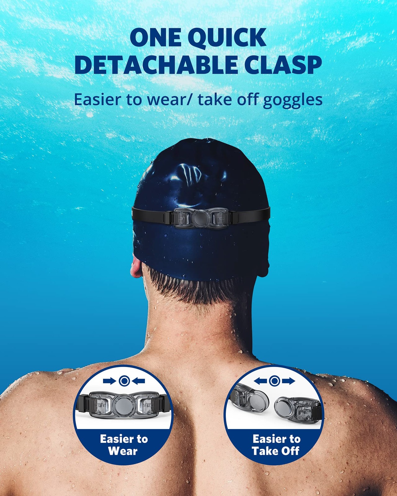 Aegend Swim Goggles, Swimming Goggles No One Size, Black (Black-color Lens)