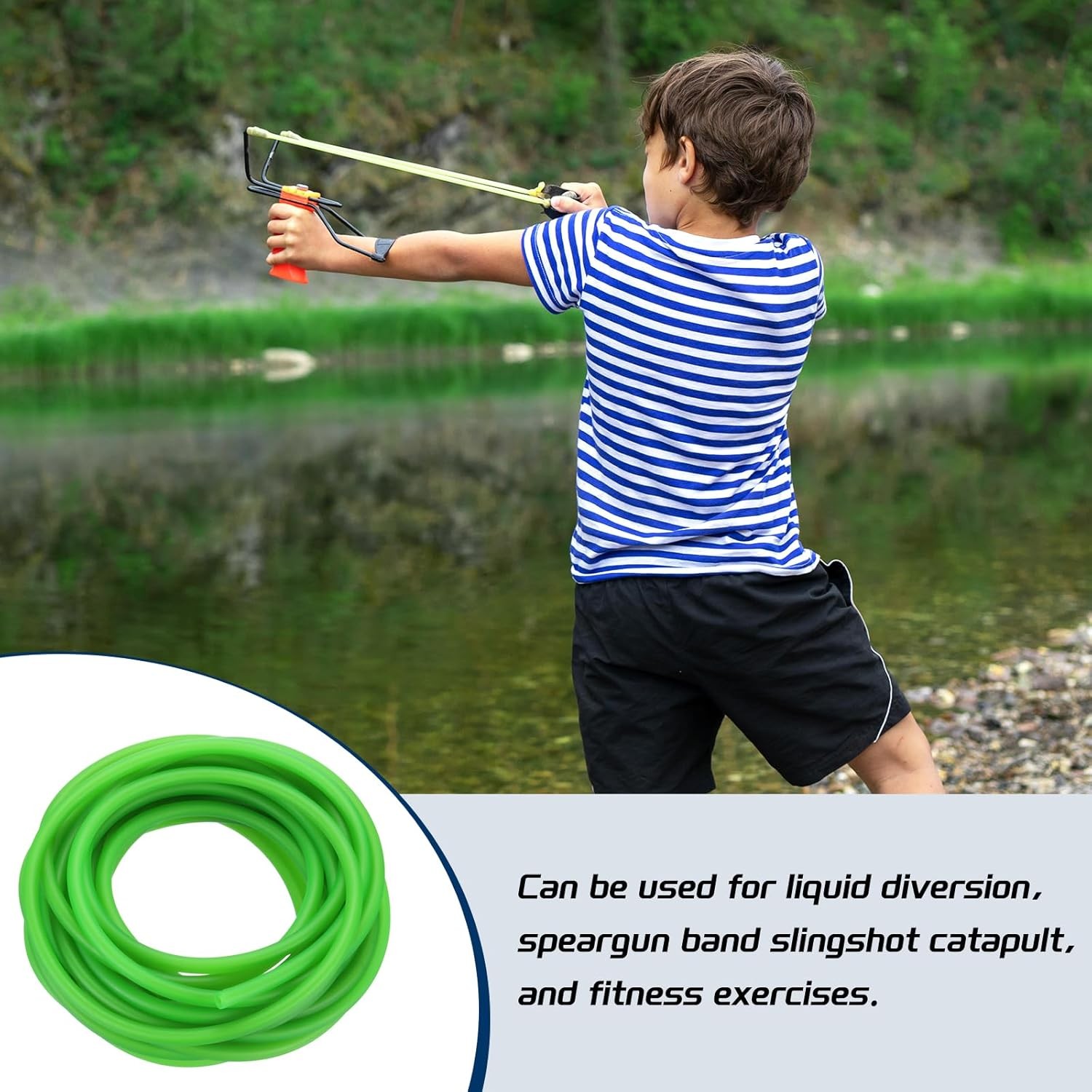 PATIKIL 26 Ft(8M) Fluorescent Green Latex 4mm ID x 7mm OD,