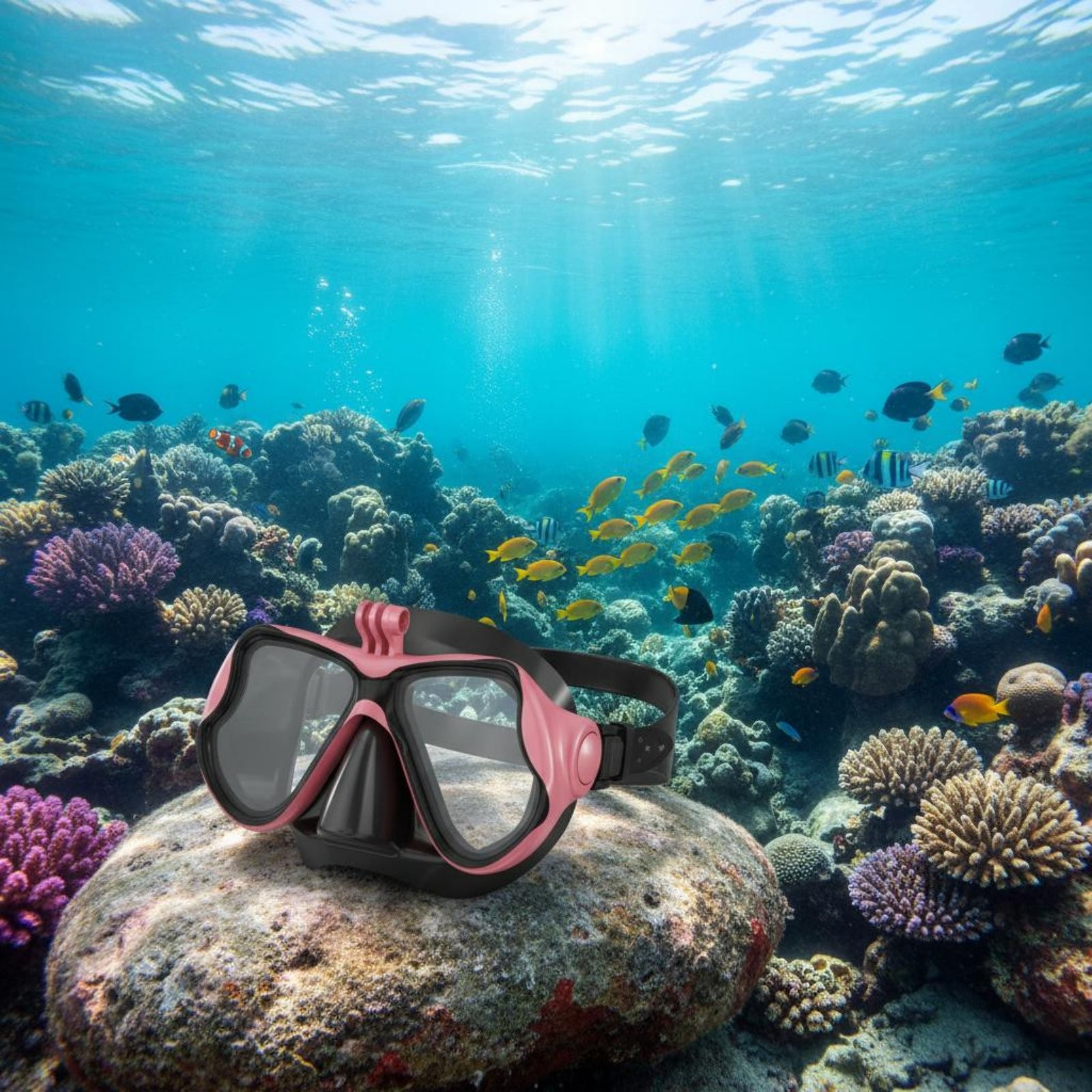 Diving Facepiece Camera Mount Safety Glass Lens Camera Mount Facepiece Low