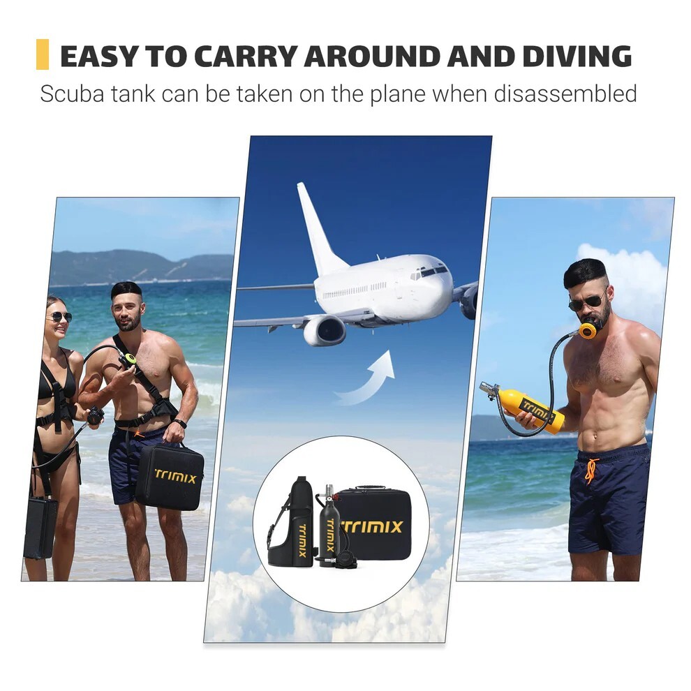 Trimix 1.0L 15-20Mins Mini Scuba Lung Tank Diving Underwater Portable Snorkel