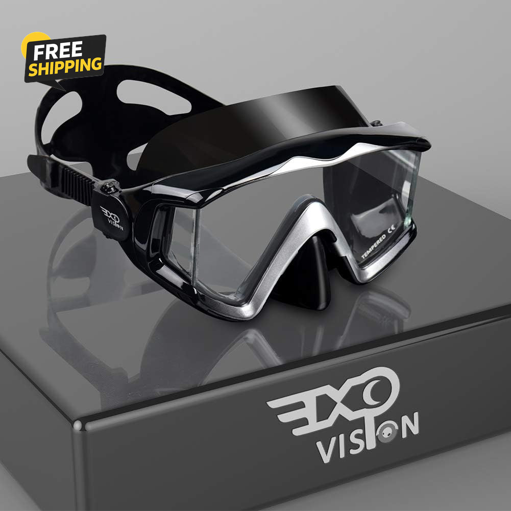 Adult Pano 3 Scuba Diving Mask, Tempered Glass Snorkel Mask Anti-Fog Swim