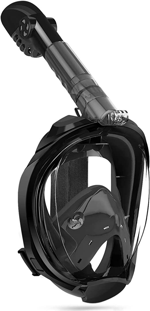 180° Full Face Snorkel Mask with Panoramic View Anti-Fog, Anti-Leak L/XL