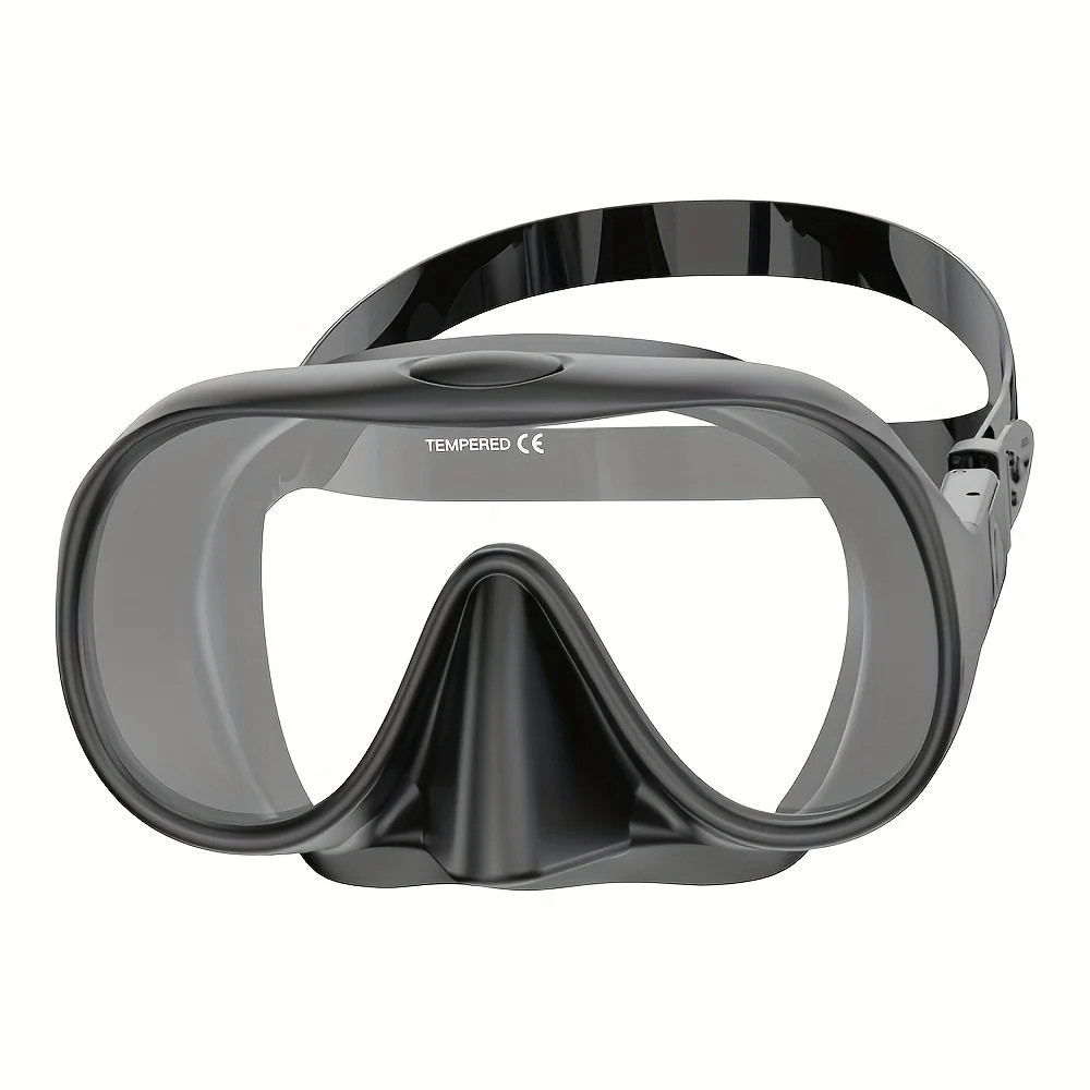 Frameless Diving Mask: HD Panoramic Ultra Wide View Tempered Glass Goggles