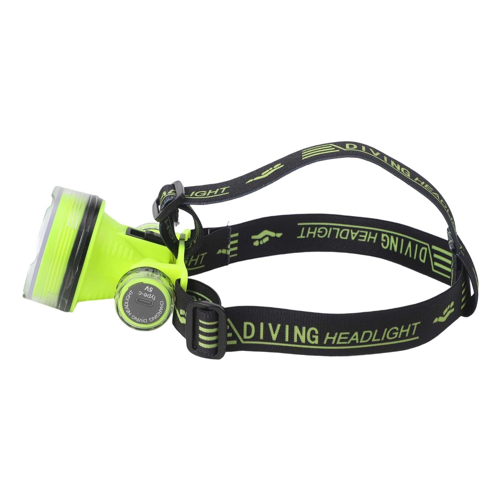 350M Underwater Headlight for Night Fishing IPX8 Waterproof Diving Headlamp