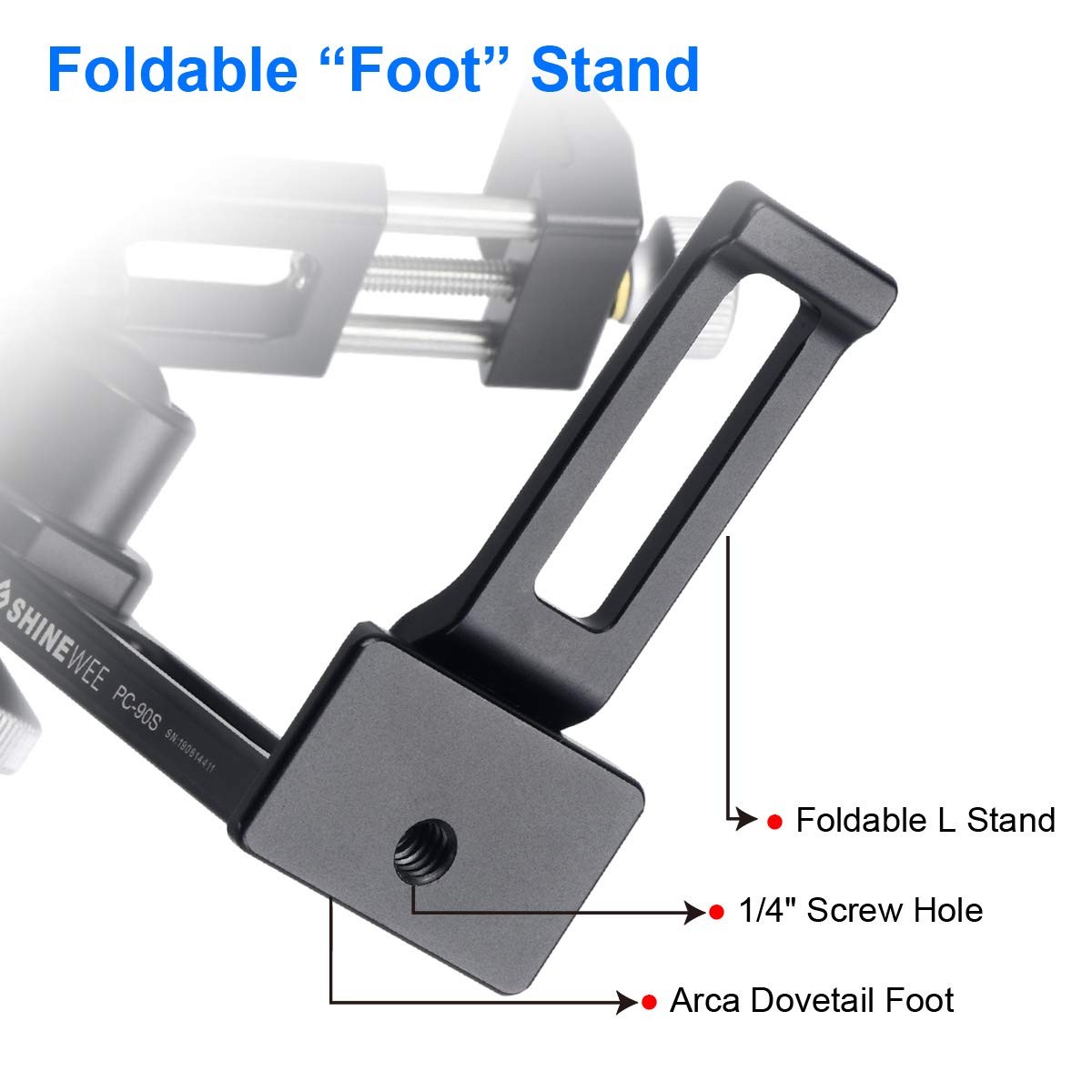 SHINEWEE Metal Phone Tripod Mount Adapter, Arca 5.2×2.75×1.5 inches, Black