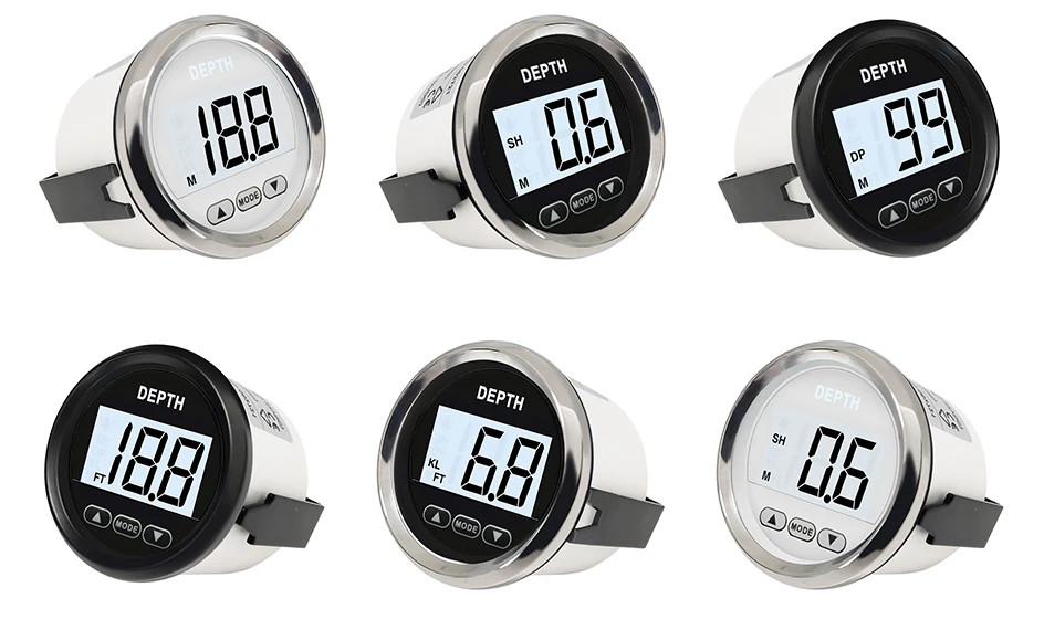 Newest 52mm Digital Depth Gauge Indicator for Yachts Fishing Boats Universal 12V