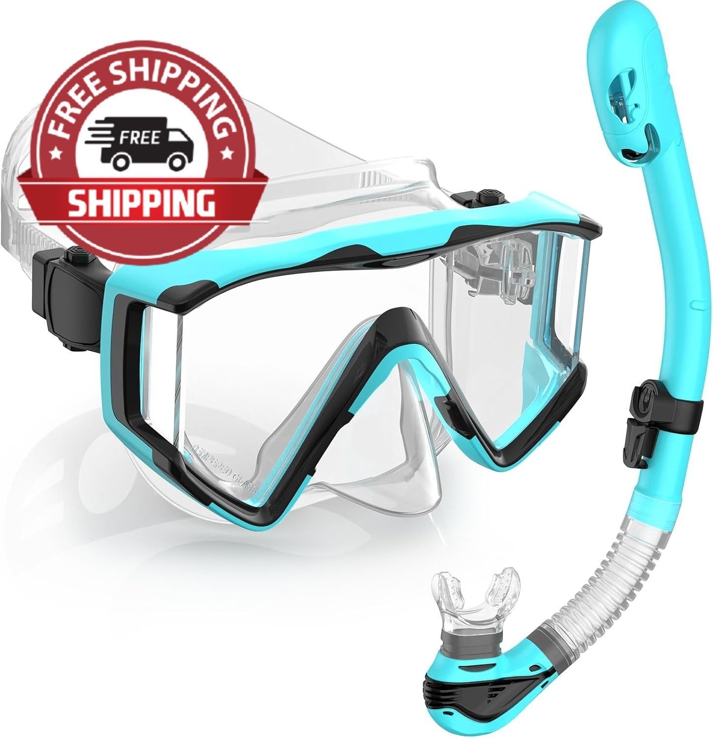 Set de Snorkel Adulto, Máscara 3 Ventanas Antivaho y Tubo Seco Antifugas