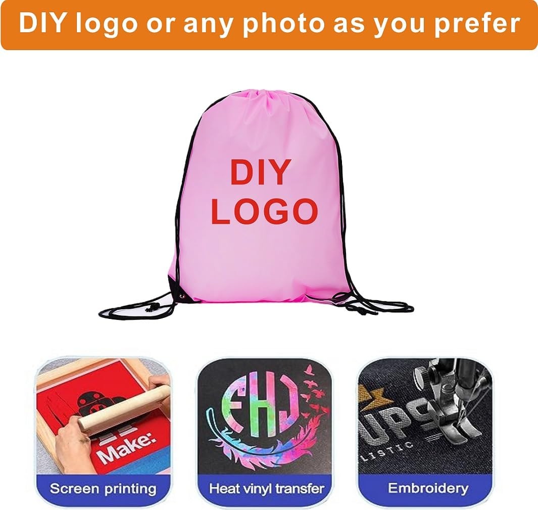 JohahaTim Drawstring Backpack Bulk 50 42 x 34 cm / 16.54 x 13.39 inch, Pink