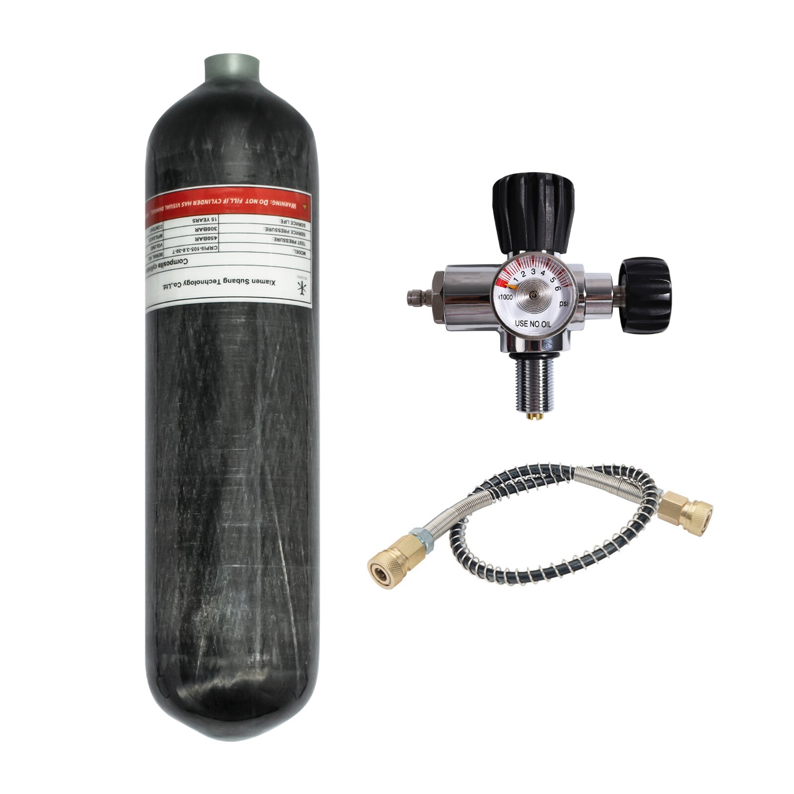 TUXING 4500psi Carbon Fiber Air Tank 3L Pcp Paintball Filling Station for Diving