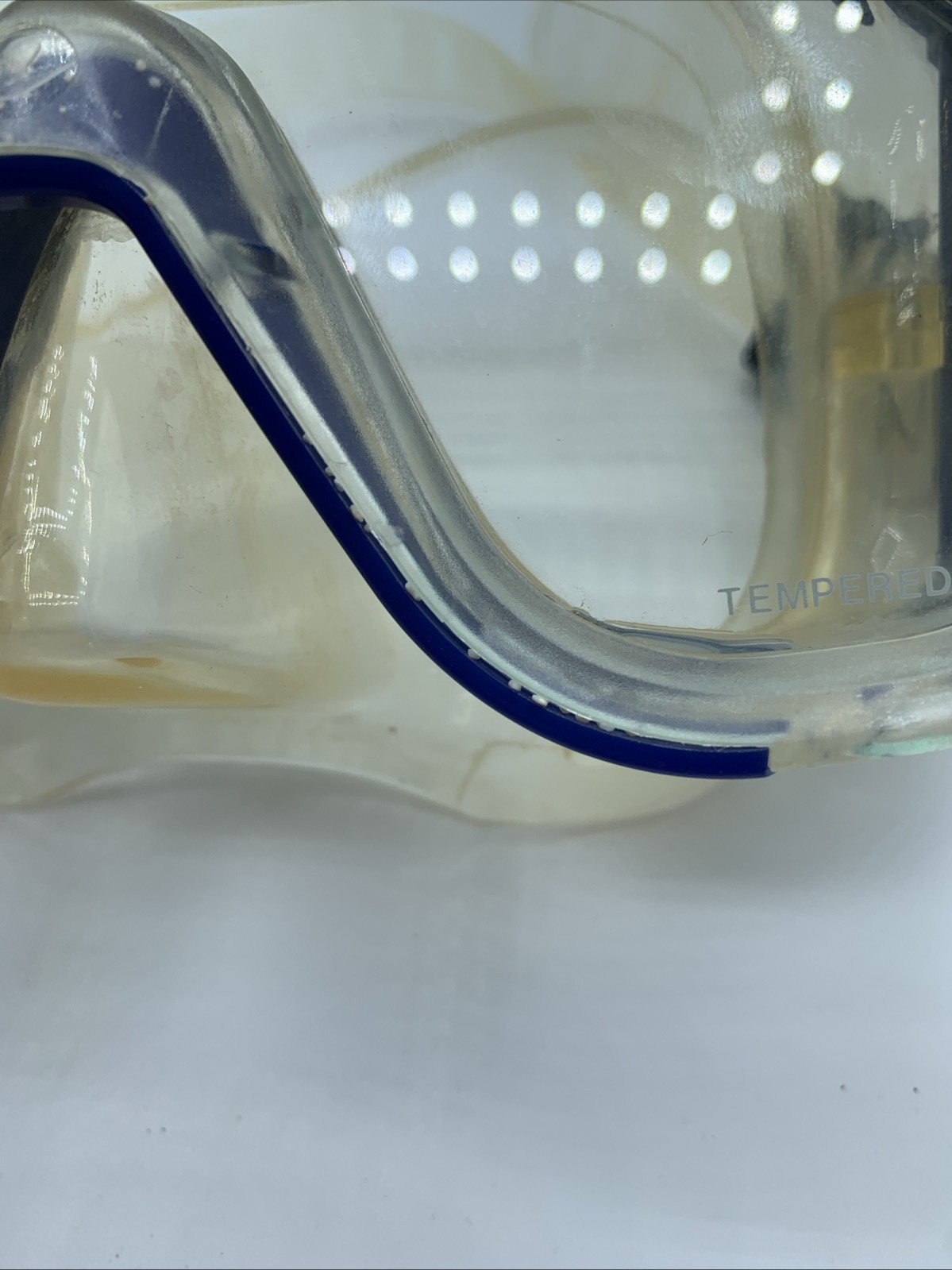 READ Aqua Lung Quartz 3 Tempered Glass Mask Blue/Clear Scuba Diving Snorkel READ