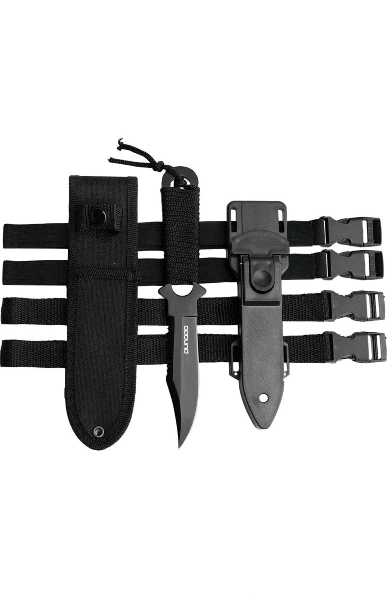 Scuba Diving Knife Leg Straps 2 Pairs, Black Tactical Knife 2 Types Sheath, Stai