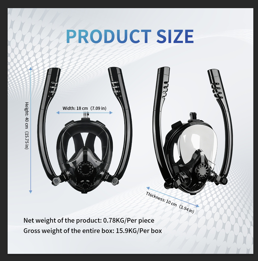 180° Panoramic Full-Face Snorkeling Mask, Full Dry Water Stop Valve, Anti-Fog