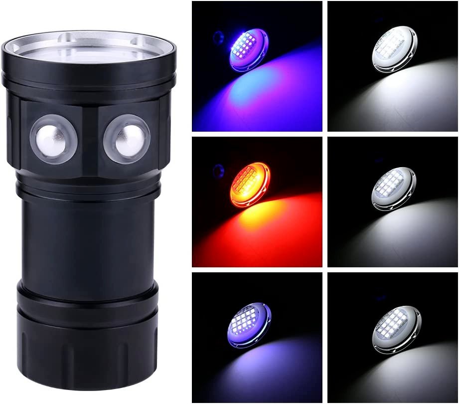 Diving Flashlight, 18000 Lumen IPX8 Waterproof Torch Scuba Dive…