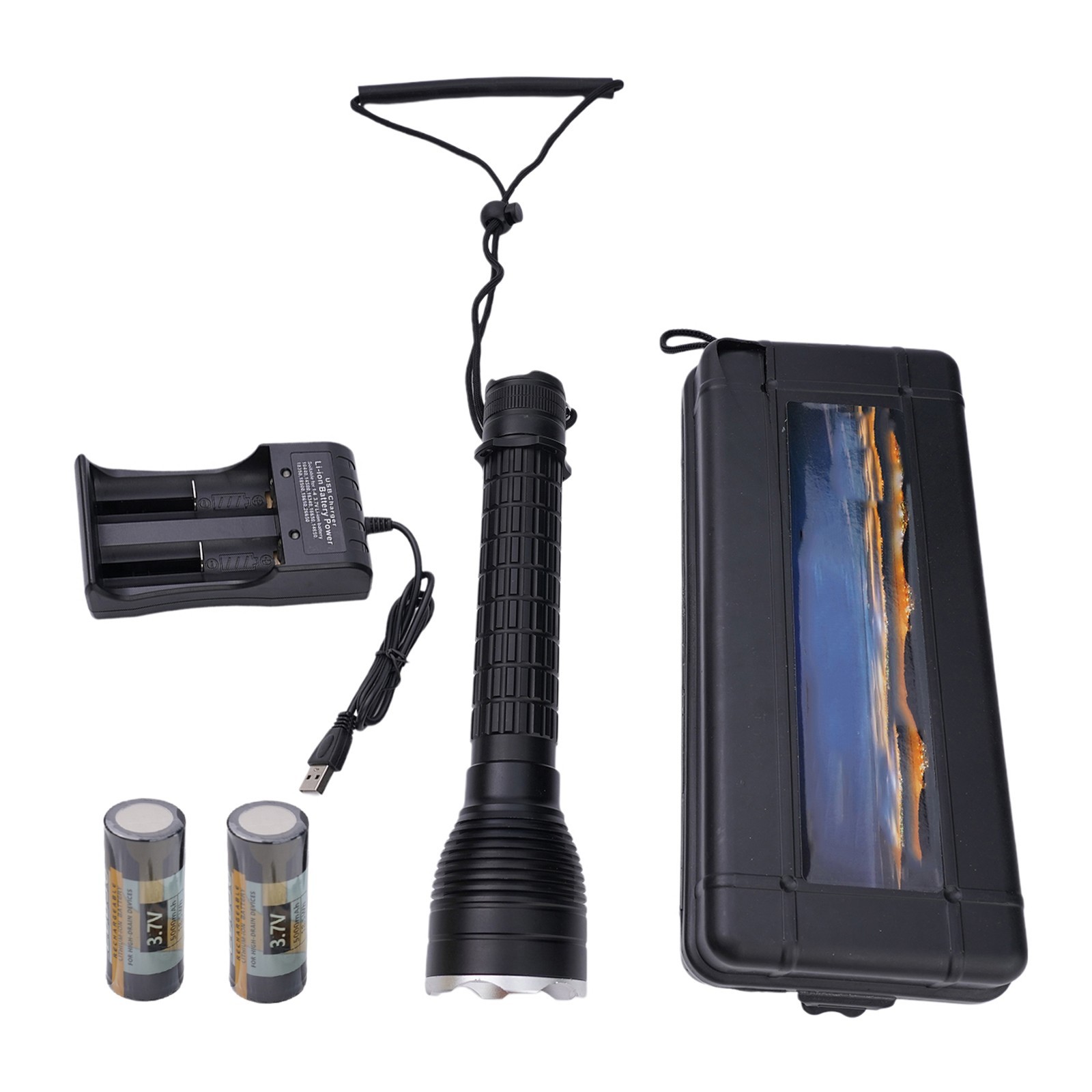 Scube Diving Flashlight P70-LED Light Waterproof Underwater Outdoor USB Torch