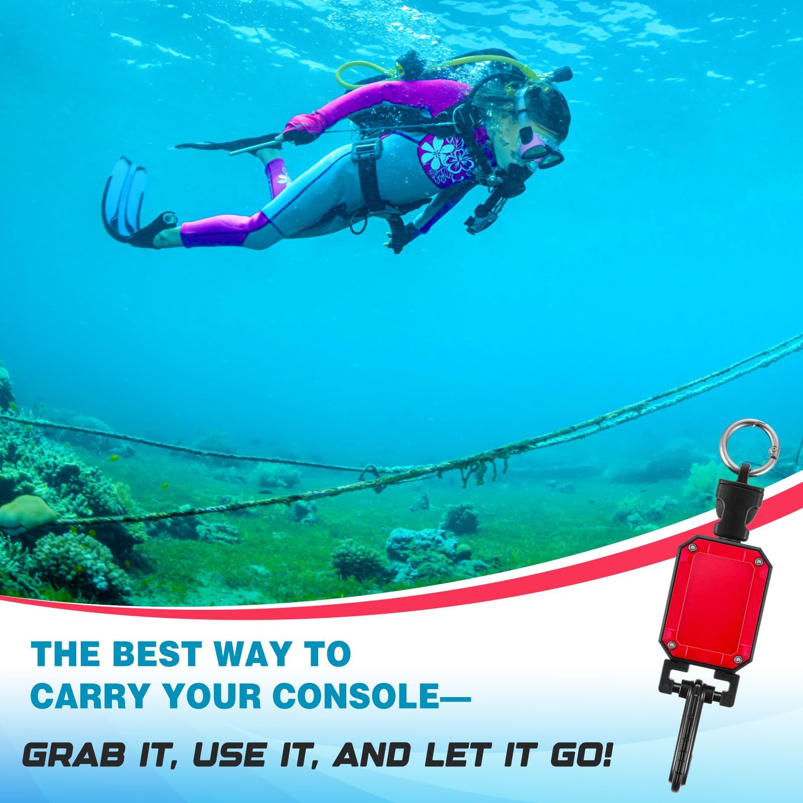 1 Pcs Scuba Retractable Lanyard Scuba Diving Accessories Console Retractor at…