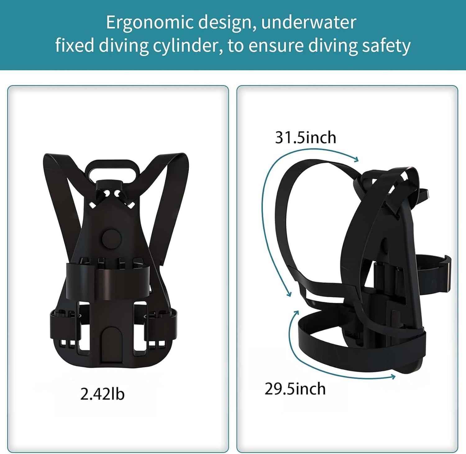 GOYOJO 2L Scuba Diving Tank Kit, Oxygen Underwater Pump & Diving Glasses & Vest