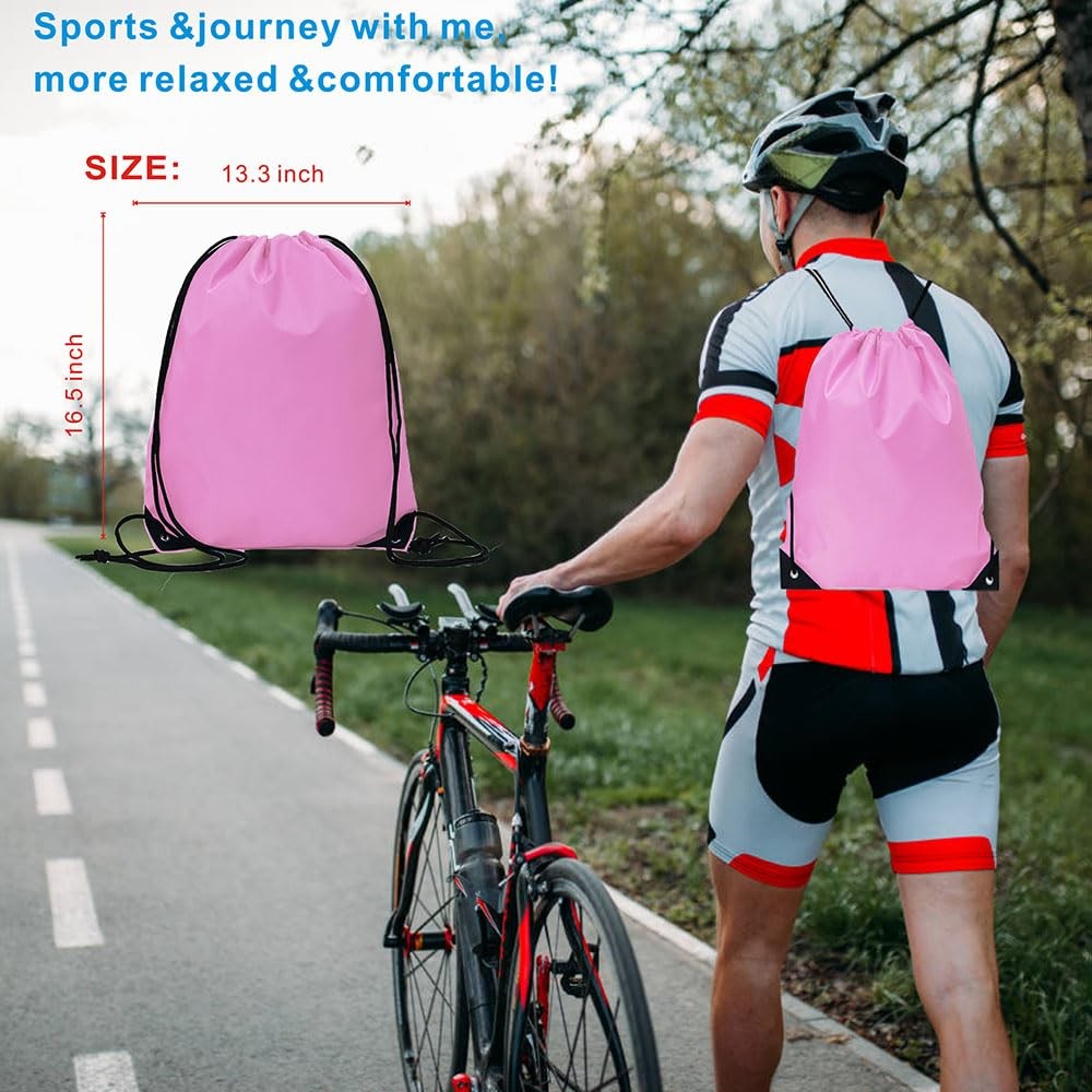 JohahaTim Drawstring Backpack Bulk 50 42 x 34 cm / 16.54 x 13.39 inch, Pink