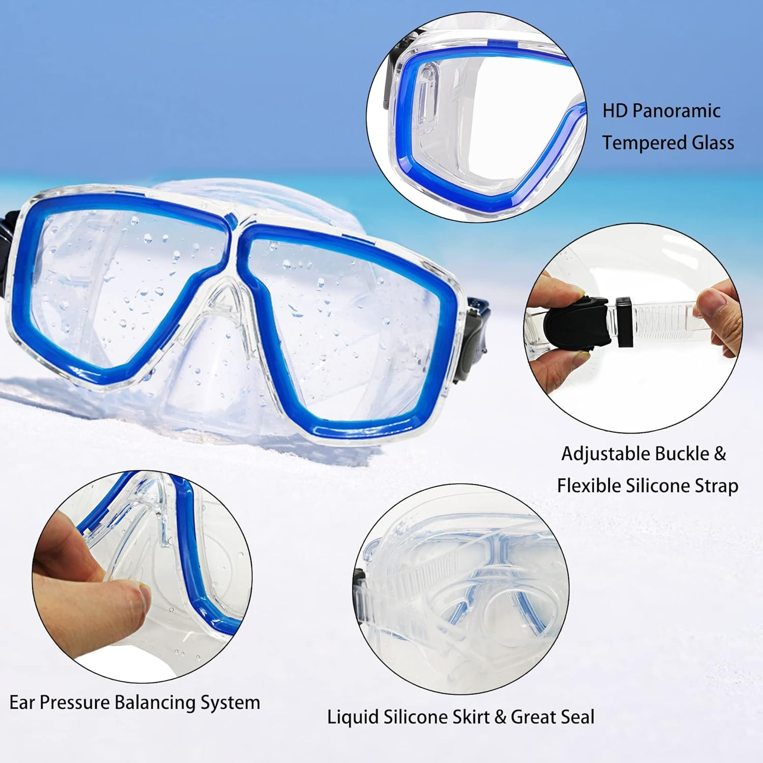 Snorkeling Gear for Adults with Fins Scuba Diving Gear Adult Professional Travel