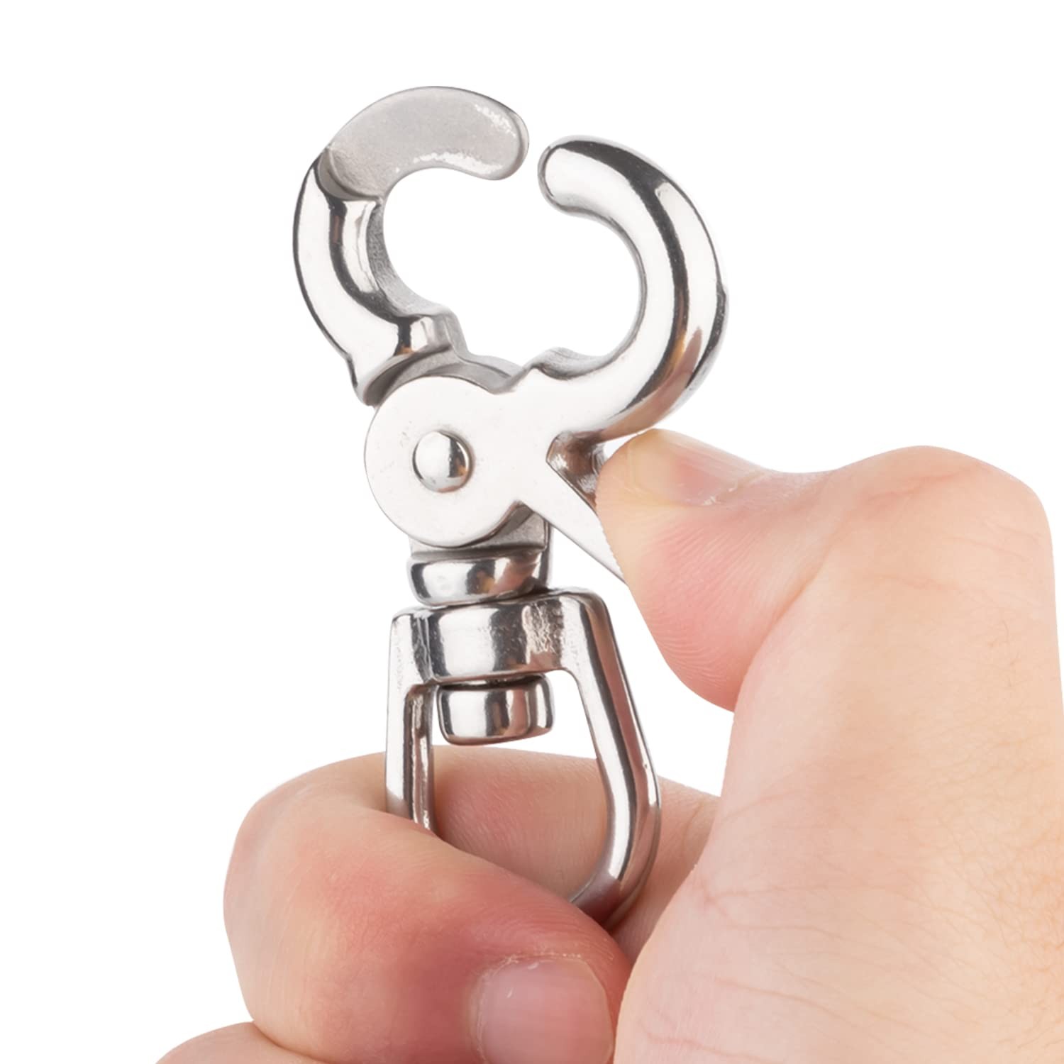 2 PCS 2-5/8 Inch Trigger Snap Hooks, Swivel, 316 Stainless Steel, Marine Grade