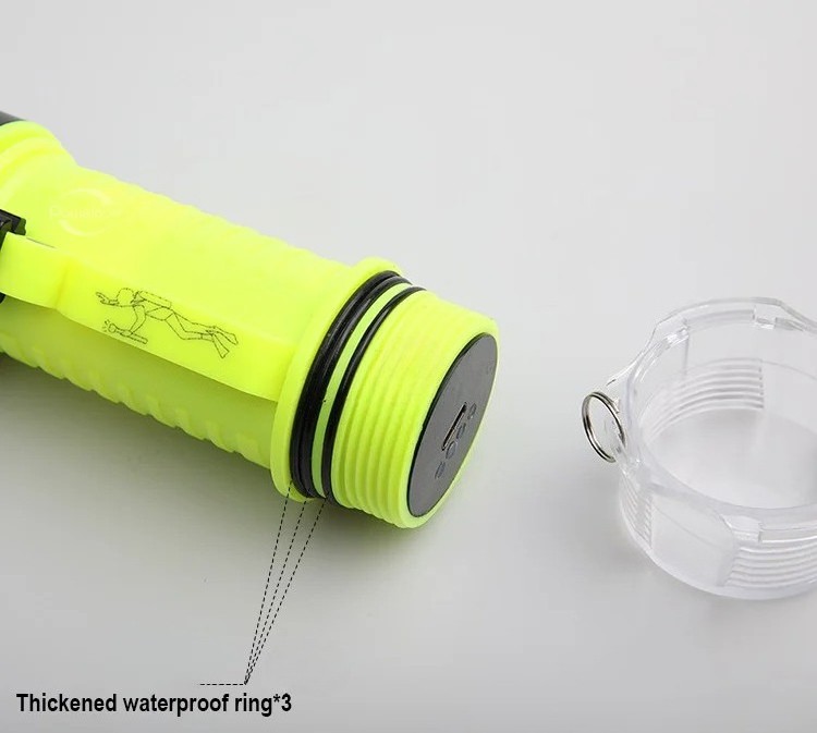Professional Diving Flashlight IPX8 USB Rechargeable Light Scuba Diving Torch