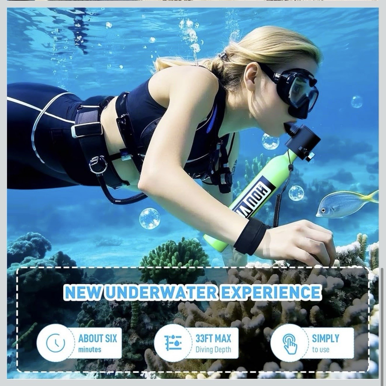 HOUVAN Mini Scuba Tank 0.5L Portable Mini Diving Tank