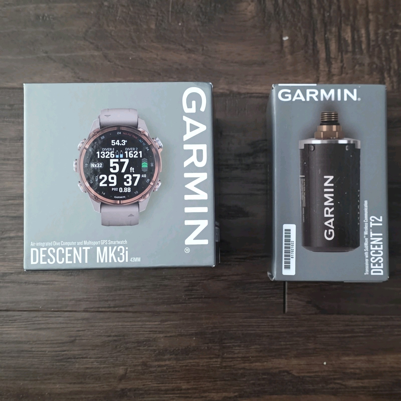 Garmin Descent Mk3i 43mm Dive Computer & T2 Transceiver 010-02753-13 010-13208-…