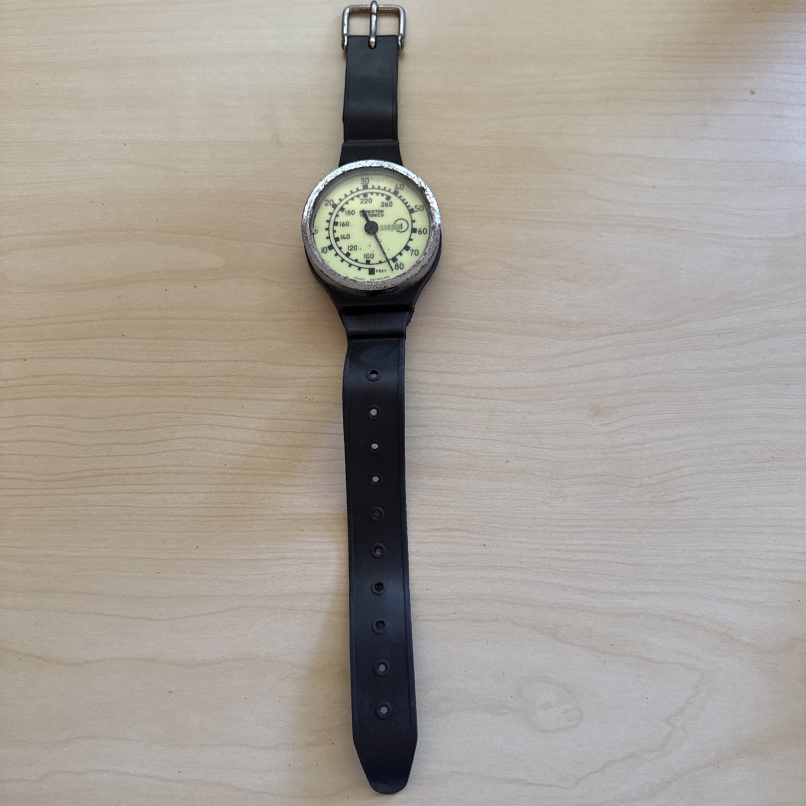 VINTAGE Princeton Tectonics 260′ SWISS SCUBA WRIST DEPTH GAUGE NO MANUAL B-3-18