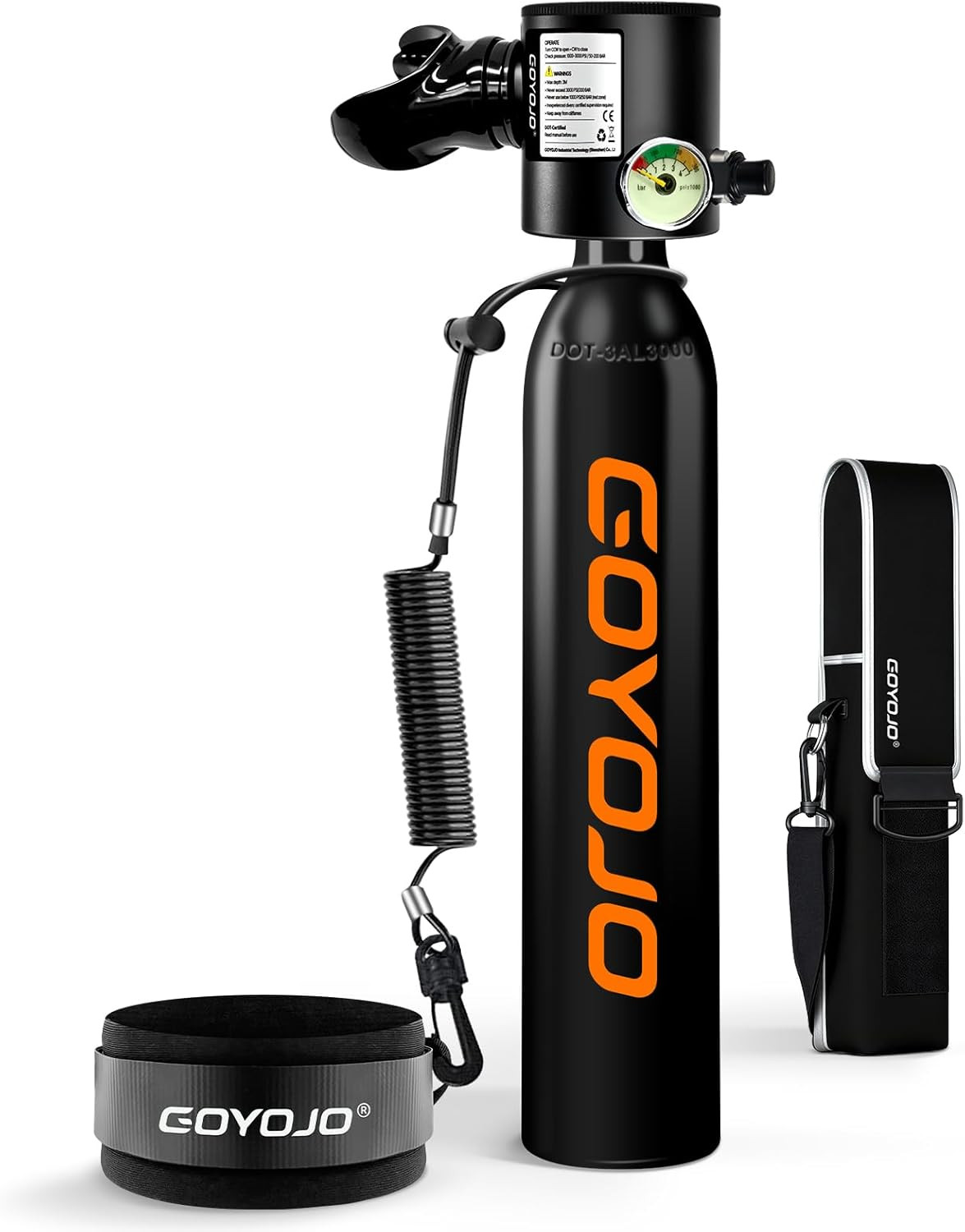 Mini Scuba Tank, Portable Diving Lung Air Tank with DOT Certified, Refillable Em