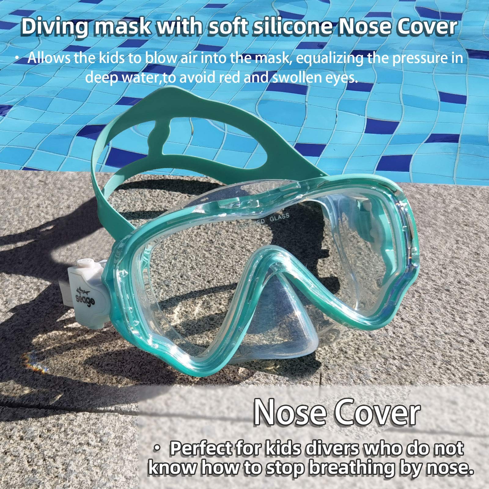 Seago Swim Mask Swimming Goggles for Kids Boys Girls Toddlers Youth 1, Green