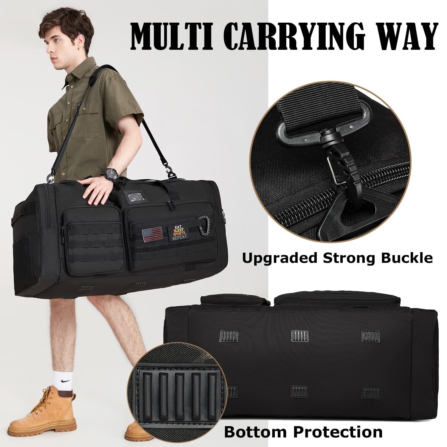 130L Extra Large Duffle Bag for Men, Heavy Duty Large Duffle Bag for Travel w…