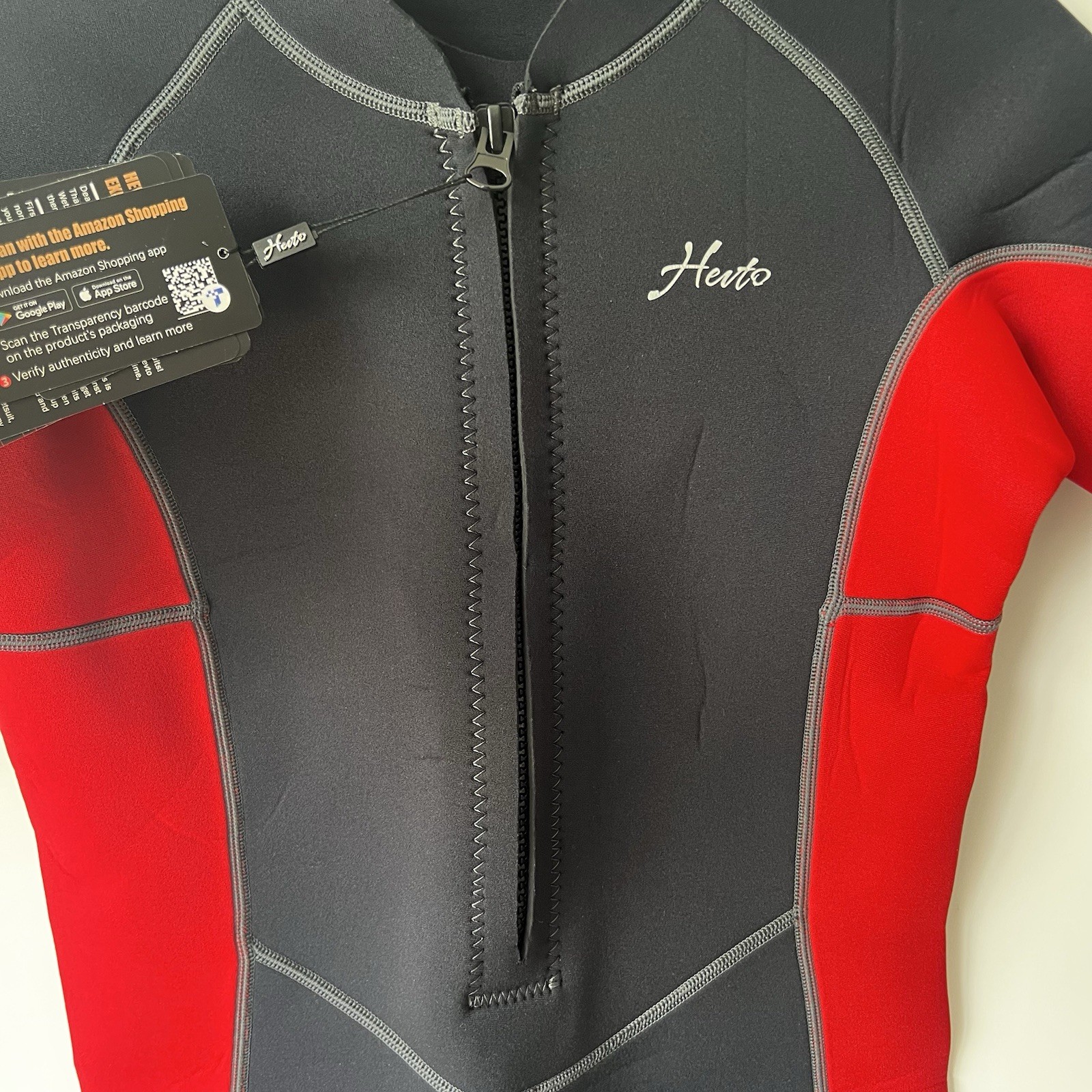 Herto Guardian Womens 14 Black Red Front Zip Wetsuit Water Sports Scuba NEW TAG